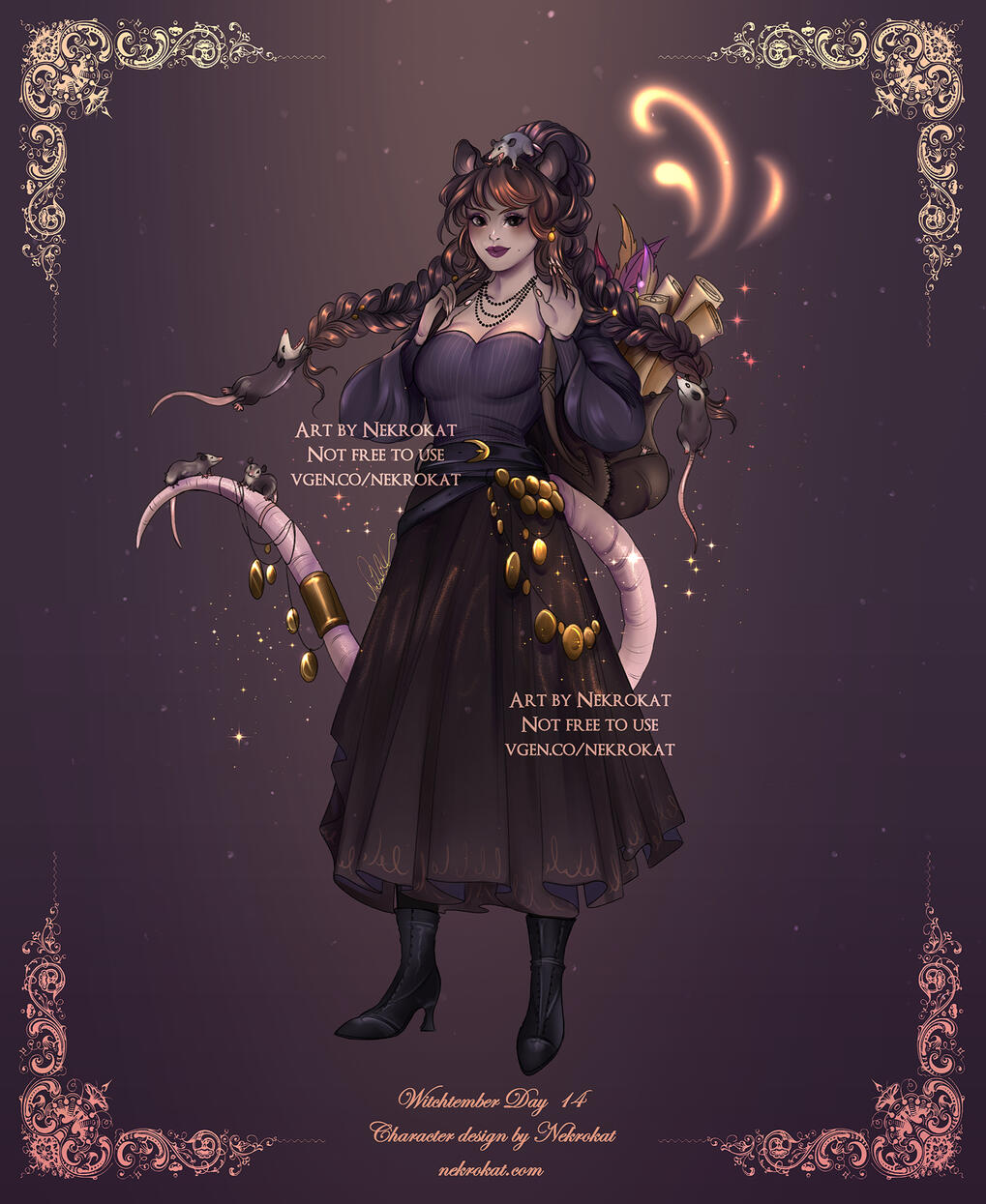 Possum - Aspiring witch, writer, and coin collector; she has a big family who are often quite noisy, so she has her own treehouse where she can gather her thoughts to write her romantic novels and poems.